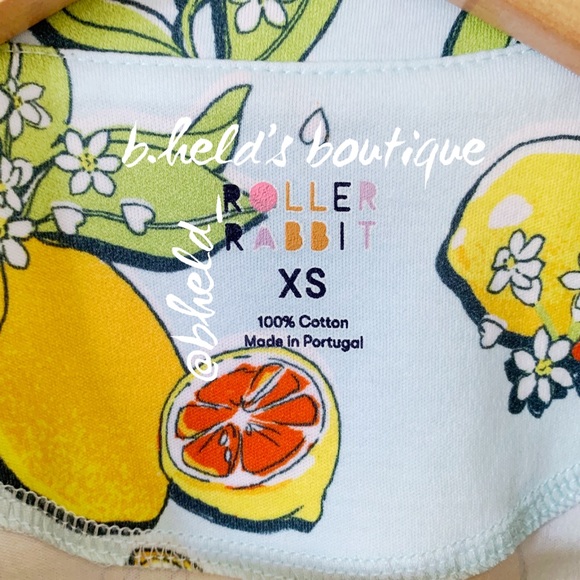 Roller Rabbit Citrus Hearts Polo Pajamas in Light Blue Size XS Brand New NWT - Picture 6 of 16